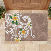 Kanaka Maoli Hawaii Plumeria Rubber Doormat Dancing Tentacles Beige Style LT7