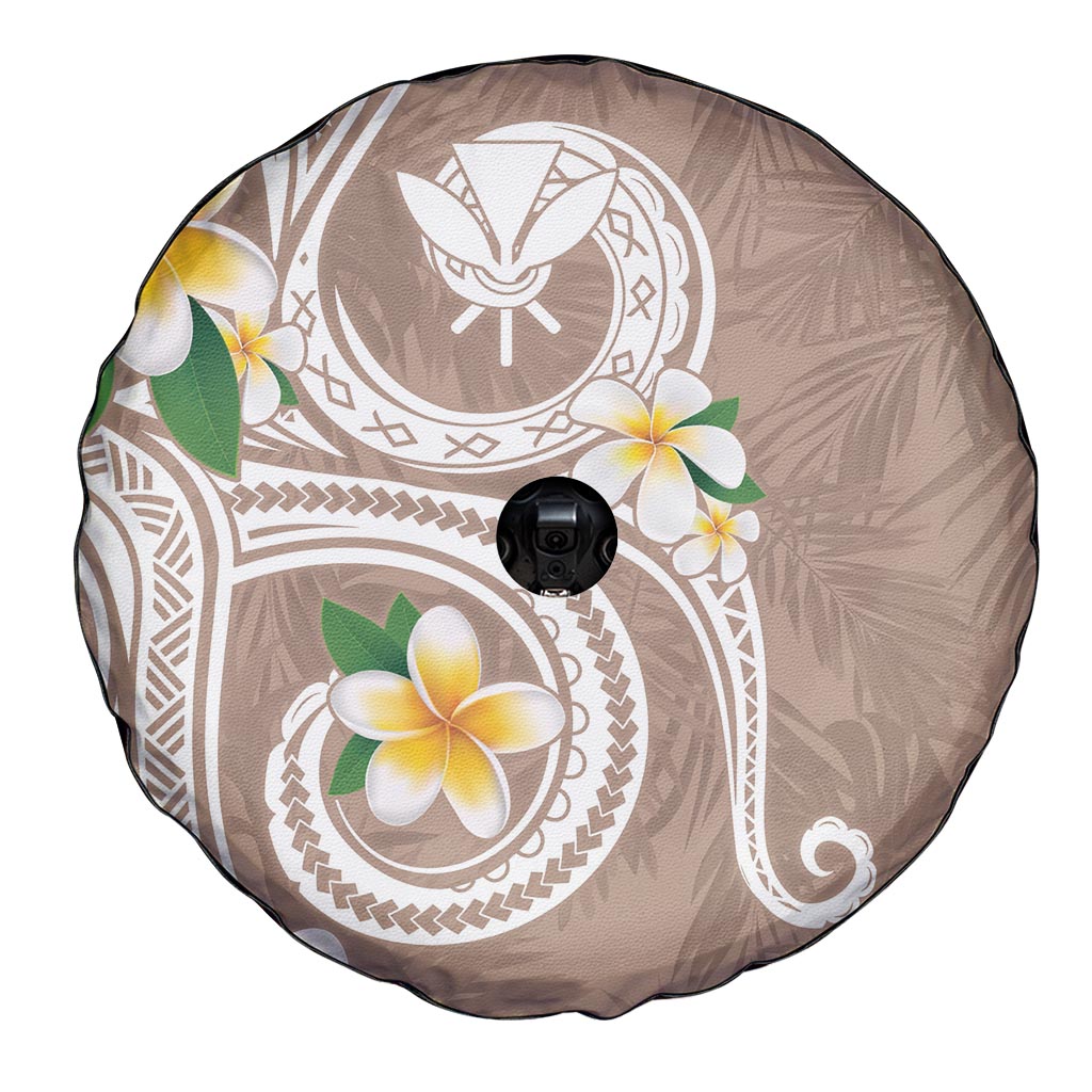 Kanaka Maoli Hawaii Plumeria Spare Tire Cover Dancing Tentacles Beige Style LT7