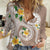 Kanaka Maoli Hawaii Plumeria Women Casual Shirt Dancing Tentacles Beige Style