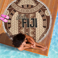 Bula Fiji Vintage Beach Blanket Brown Masi Motifs