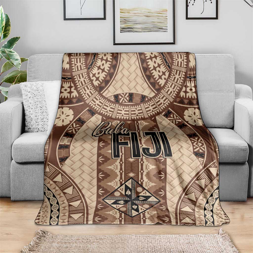 Bula Fiji Vintage Blanket Brown Masi Motifs