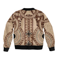 Bula Fiji Vintage Bomber Jacket Brown Masi Motifs