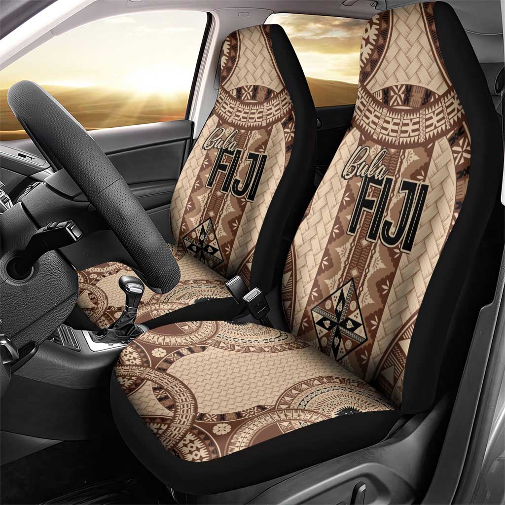 Bula Fiji Vintage Car Seat Cover Brown Masi Motifs