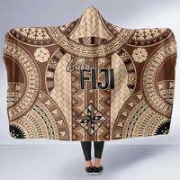Bula Fiji Vintage Hooded Blanket Brown Masi Motifs