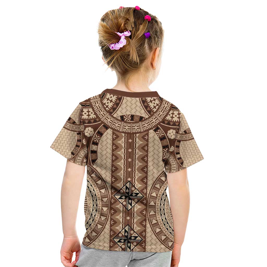 Bula Fiji Vintage Kid T Shirt Brown Masi Motifs