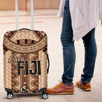 Bula Fiji Vintage Luggage Cover Brown Masi Motifs LT7 Brown - Polynesian Pride