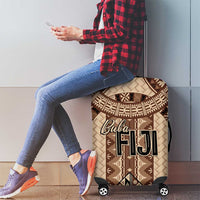 Bula Fiji Vintage Luggage Cover Brown Masi Motifs LT7 - Polynesian Pride