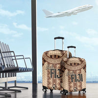 Bula Fiji Vintage Luggage Cover Brown Masi Motifs LT7 - Polynesian Pride