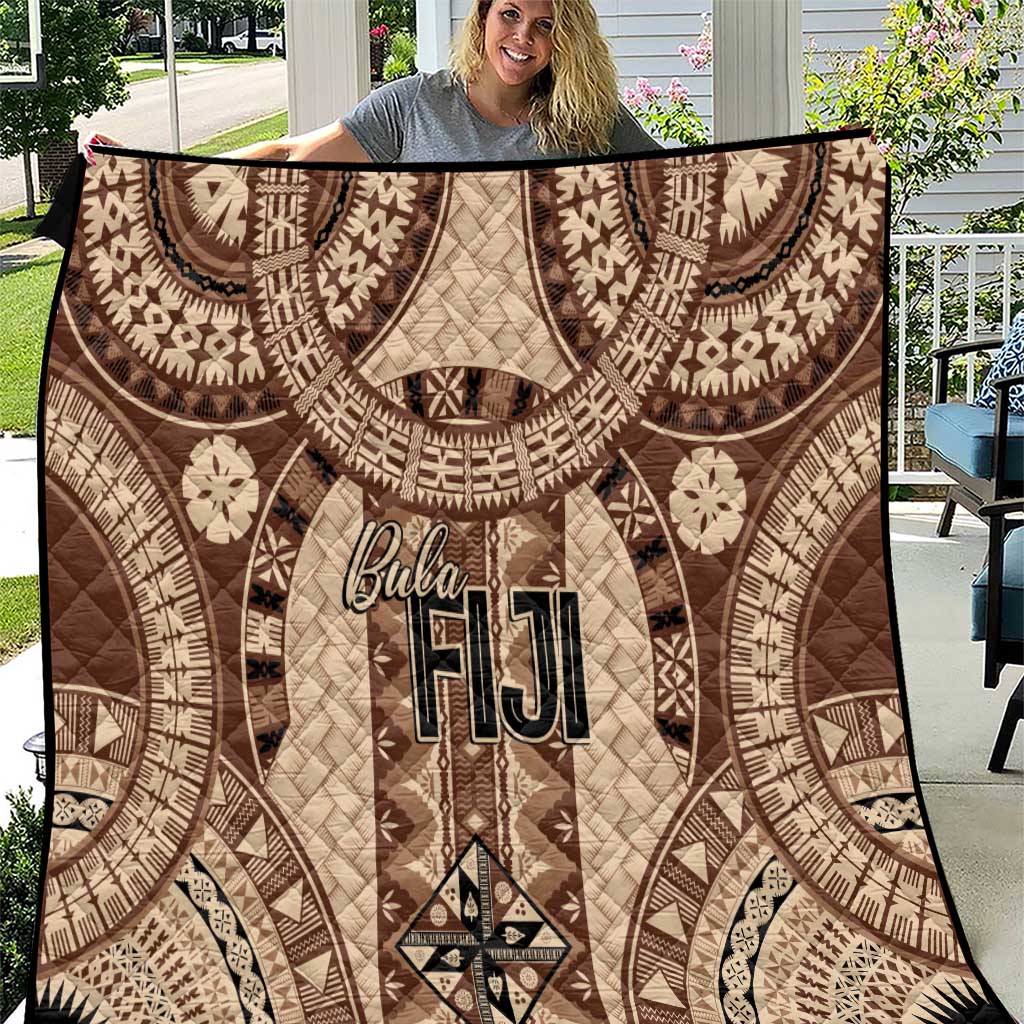 Bula Fiji Vintage Quilt Brown Masi Motifs