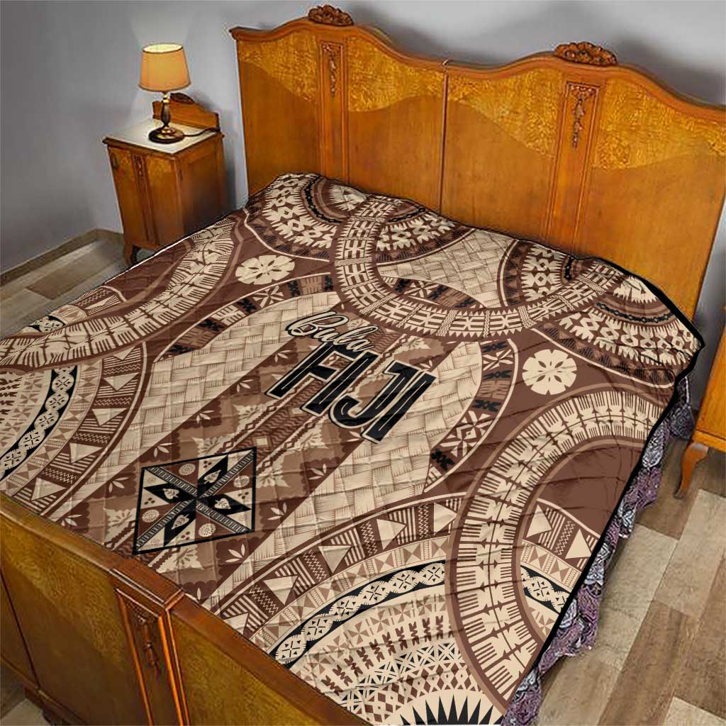 Bula Fiji Vintage Quilt Brown Masi Motifs