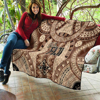 Bula Fiji Vintage Quilt Brown Masi Motifs