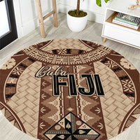 Bula Fiji Vintage Round Carpet Brown Masi Motifs
