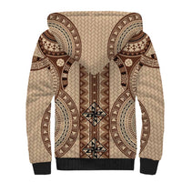Bula Fiji Vintage Sherpa Hoodie Brown Masi Motifs