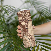 Bula Fiji Vintage Skinny Tumbler Brown Masi Motifs