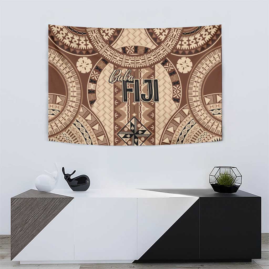 Bula Fiji Vintage Tapestry Brown Masi Motifs