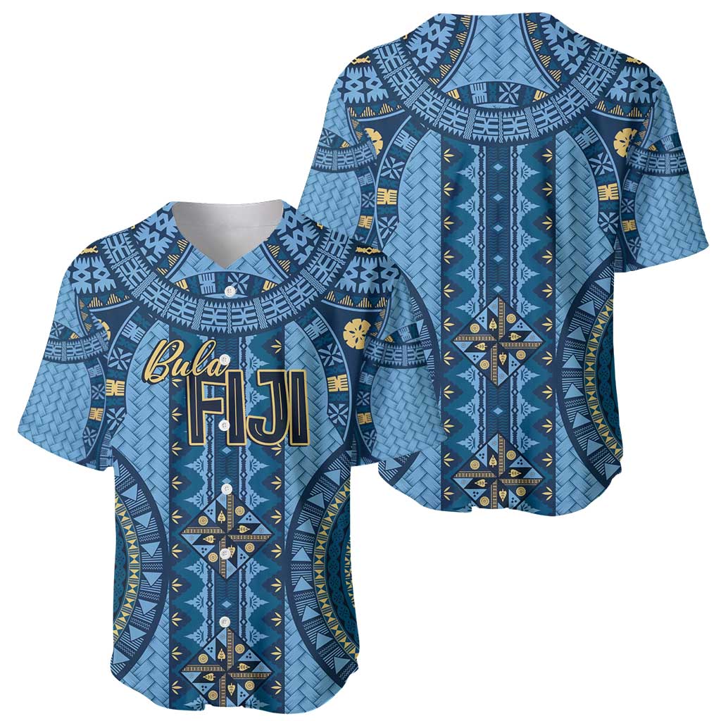Bula Fiji Vintage Baseball Jersey Prussian Blue Masi Motifs