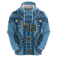 Bula Fiji Vintage Hoodie Prussian Blue Masi Motifs