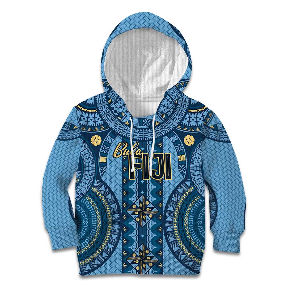 Bula Fiji Vintage Kid Hoodie Prussian Blue Masi Motifs