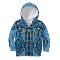 Bula Fiji Vintage Kid Hoodie Prussian Blue Masi Motifs