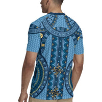 Bula Fiji Vintage Rugby Jersey Prussian Blue Masi Motifs