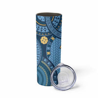 Bula Fiji Vintage Skinny Tumbler Prussian Blue Masi Motifs