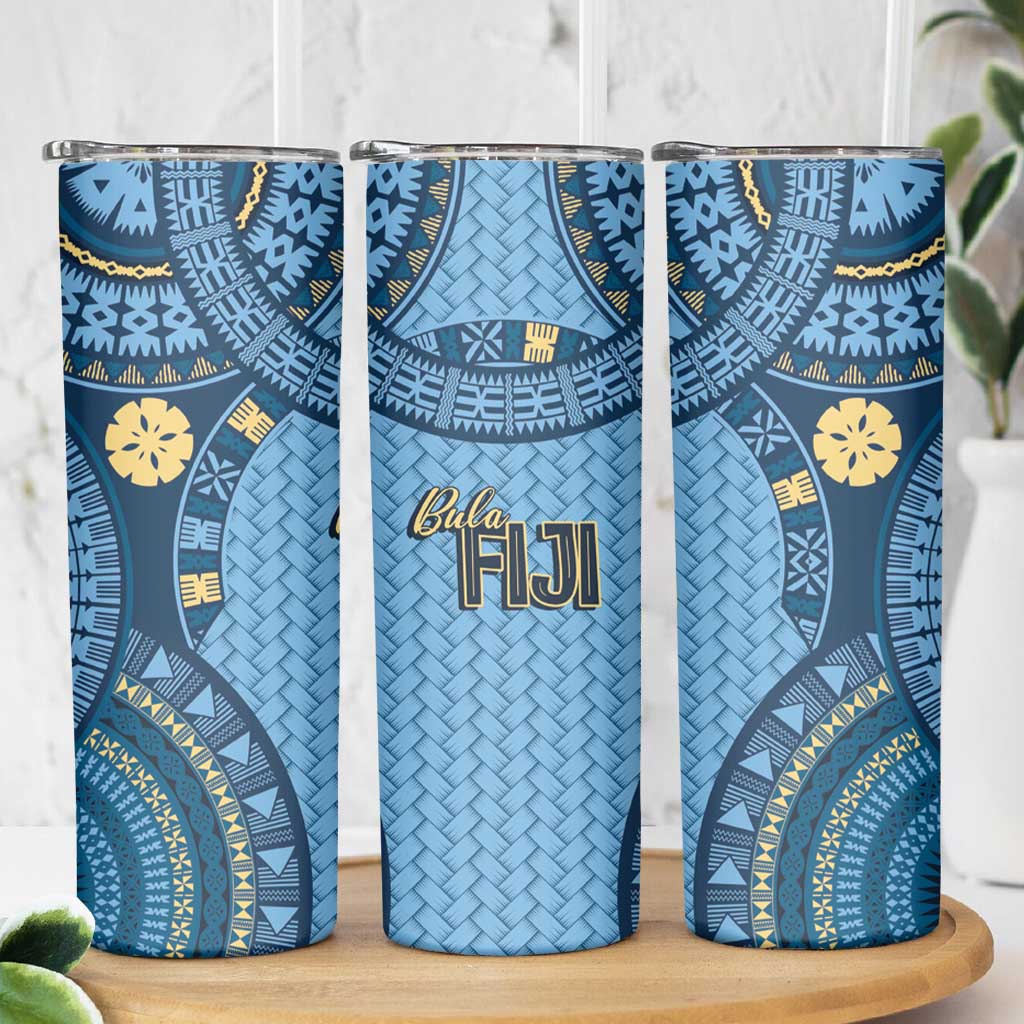Bula Fiji Vintage Skinny Tumbler Prussian Blue Masi Motifs