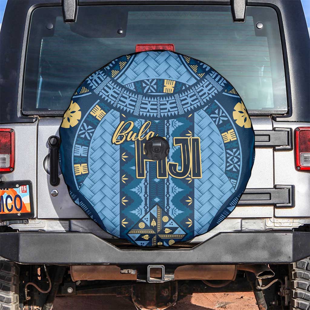 Bula Fiji Vintage Spare Tire Cover Prussian Blue Masi Motifs