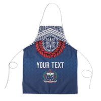 Manu Samoa Rugby Custom Navy Blue Apron ʻIe Toga Pattern With Red Ula fala LT7 Navy Blue - Polynesian Pride