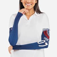 Manu Samoa Rugby Custom Navy Blue Arm Sleeves ʻIe Toga Pattern With Red Ula fala LT7 - Polynesian Pride