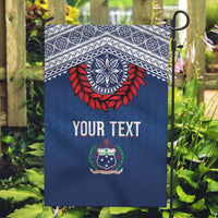 Manu Samoa Rugby Custom Navy Blue Garden Flag ʻIe Toga Pattern With Red Ula fala LT7 Garden Flag Navy Blue - Polynesian Pride