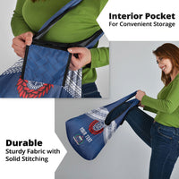 Manu Samoa Rugby Custom Navy Blue Grocery Bag ʻIe Toga Pattern With Red Ula fala LT7 - Polynesian Pride
