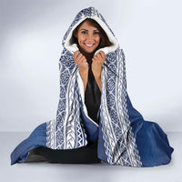 Manu Samoa Rugby Custom Navy Blue Hooded Blanket ʻIe Toga Pattern With Red Ula fala LT7 - Polynesian Pride