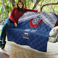 Manu Samoa Rugby Custom Navy Blue Quilt ʻIe Toga Pattern With Red Ula fala LT7 - Polynesian Pride