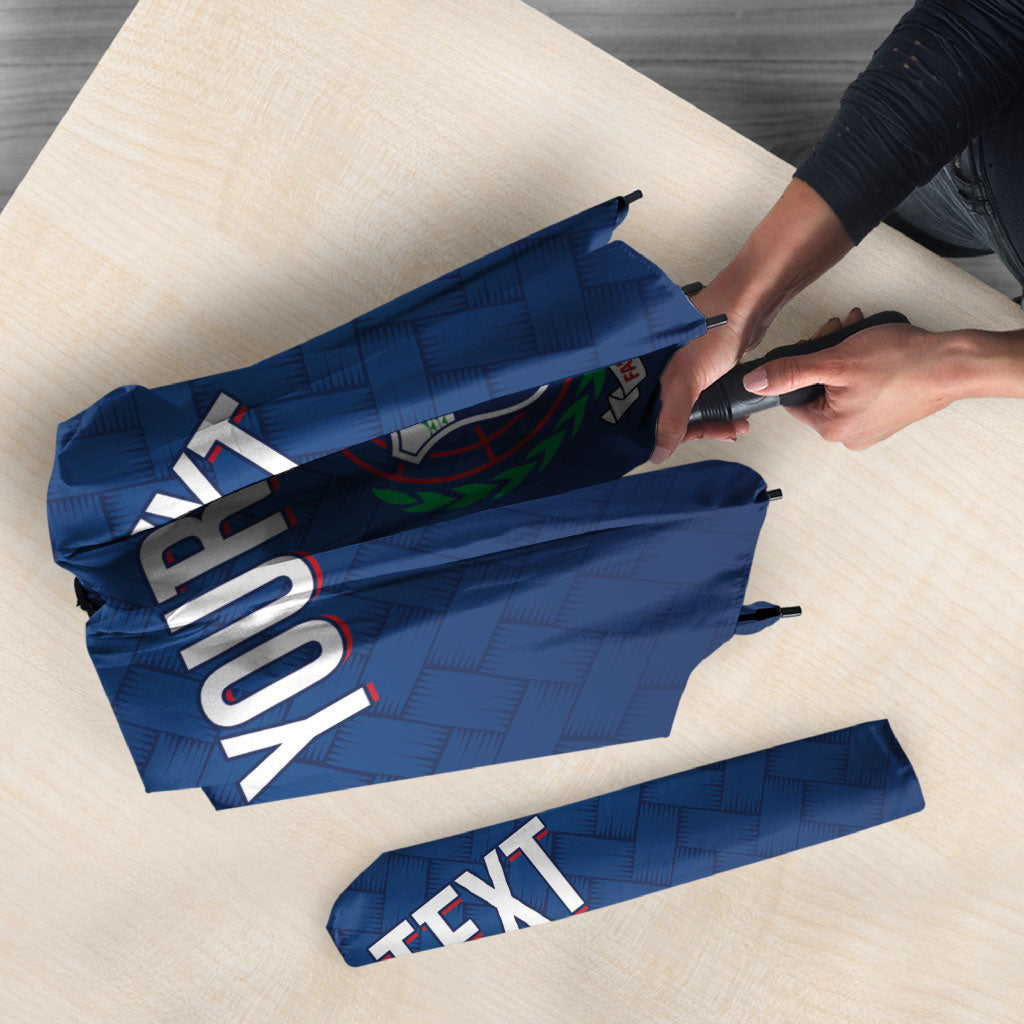 Manu Samoa Rugby Custom Navy Blue Umbrella ʻIe Toga Pattern With Red Ula fala LT7 - Polynesian Pride