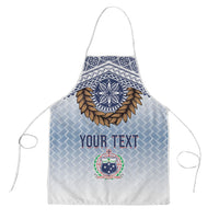 Manu Samoa Rugby Custom White Apron ʻIe Toga Pattern With Brown Ula fala LT7 White - Polynesian Pride