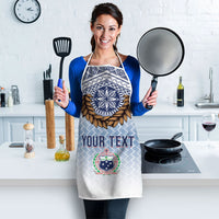 Manu Samoa Rugby Custom White Apron ʻIe Toga Pattern With Brown Ula fala LT7 - Polynesian Pride