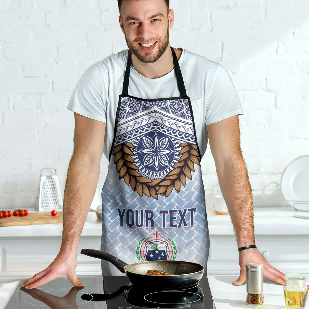 Manu Samoa Rugby Custom White Apron ʻIe Toga Pattern With Brown Ula fala LT7 - Polynesian Pride