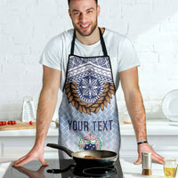 Manu Samoa Rugby Custom White Apron ʻIe Toga Pattern With Brown Ula fala LT7 - Polynesian Pride