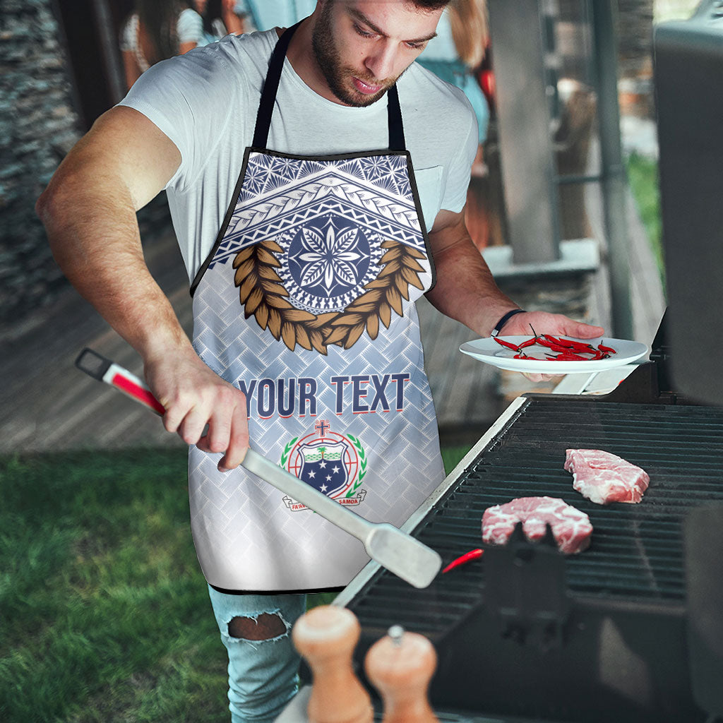 Manu Samoa Rugby Custom White Apron ʻIe Toga Pattern With Brown Ula fala LT7 - Polynesian Pride