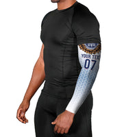 Manu Samoa Rugby Custom White Arm Sleeves ʻIe Toga Pattern With Brown Ula fala LT7 - Polynesian Pride