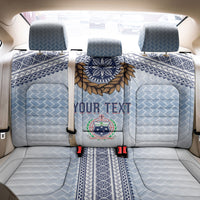 Manu Samoa Rugby Custom White Back Car Seat Cover ʻIe Toga Pattern With Brown Ula fala LT7 - Polynesian Pride