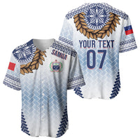 Manu Samoa Rugby Custom White Baseball Jersey ʻIe Toga Pattern With Brown Ula fala LT7 - Polynesian Pride