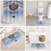 Manu Samoa Rugby Custom White Bathroom Set ʻIe Toga Pattern With Brown Ula fala LT7 - Polynesian Pride