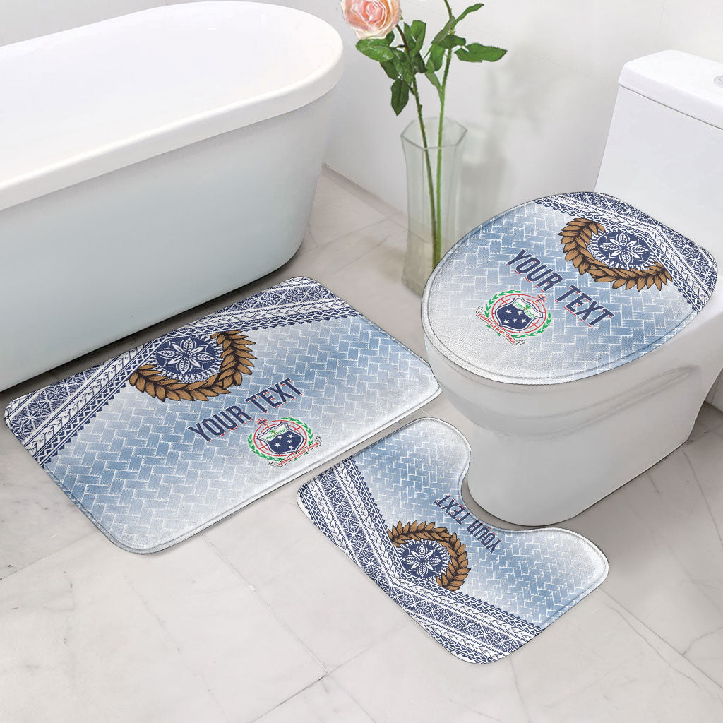 Manu Samoa Rugby Custom White Bathroom Set ʻIe Toga Pattern With Brown Ula fala LT7 - Polynesian Pride