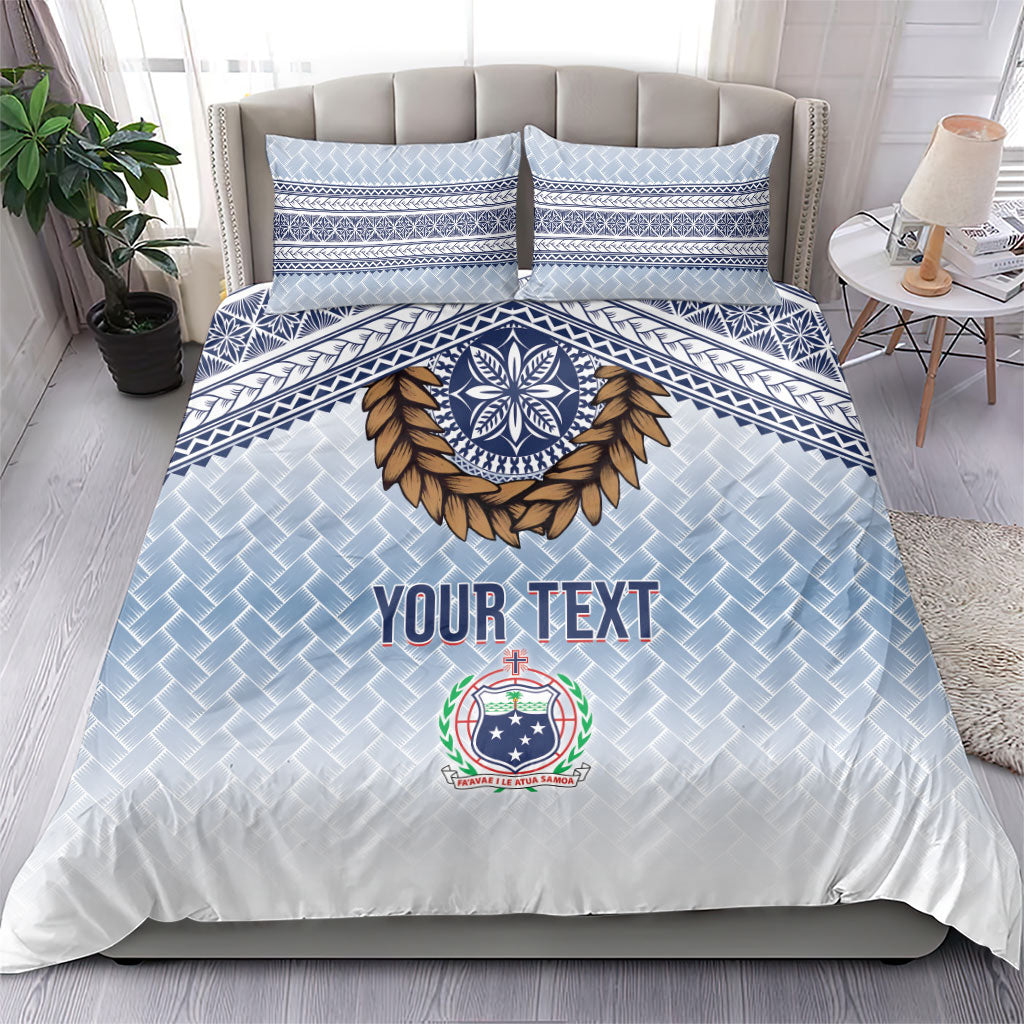 Manu Samoa Rugby Custom White Bedding Set ʻIe Toga Pattern With Brown Ula fala LT7 - Polynesian Pride