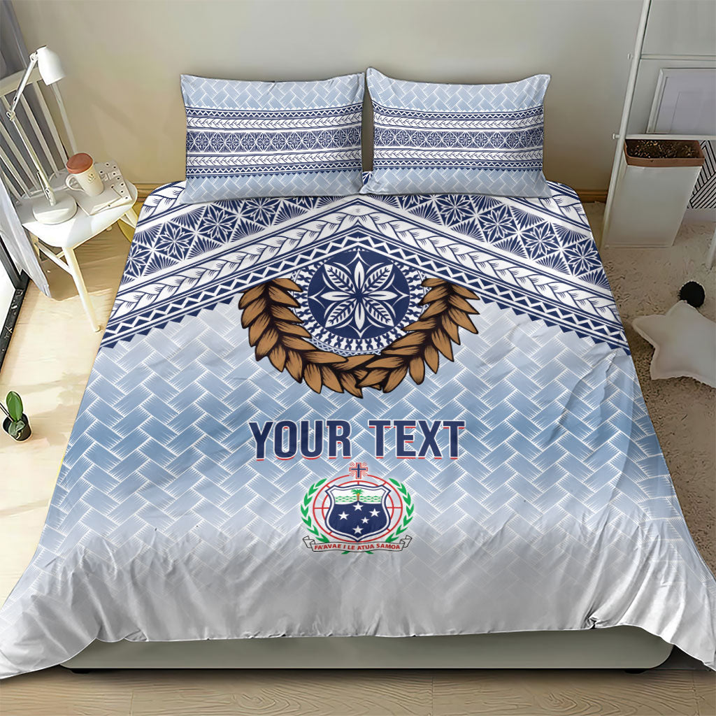 Manu Samoa Rugby Custom White Bedding Set ʻIe Toga Pattern With Brown Ula fala LT7 - Polynesian Pride