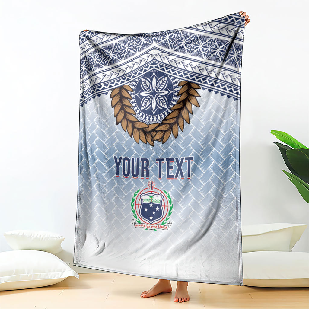 Manu Samoa Rugby Custom White Blanket ʻIe Toga Pattern With Brown Ula fala LT7 - Polynesian Pride