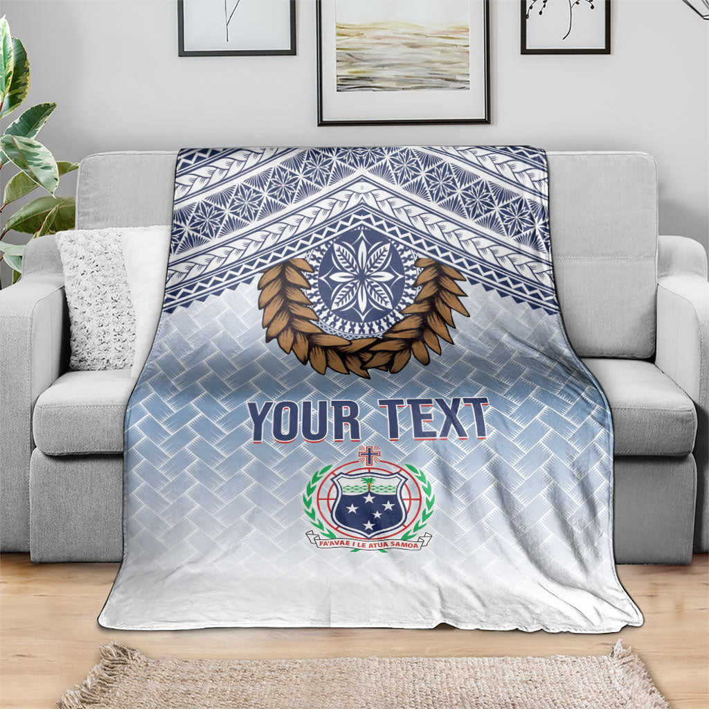 Manu Samoa Rugby Custom White Blanket ʻIe Toga Pattern With Brown Ula fala LT7 - Polynesian Pride