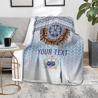 Manu Samoa Rugby Custom White Blanket ʻIe Toga Pattern With Brown Ula fala LT7 - Polynesian Pride