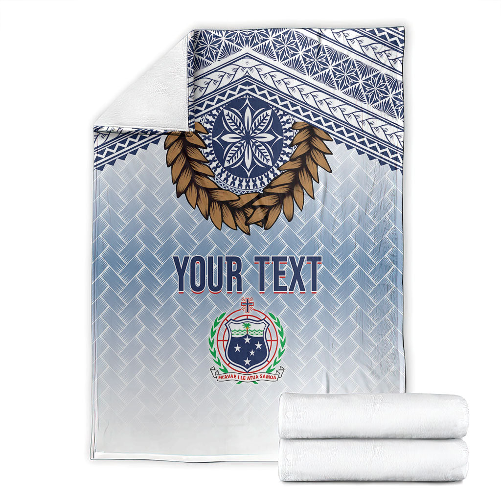 Manu Samoa Rugby Custom White Blanket ʻIe Toga Pattern With Brown Ula fala LT7 - Polynesian Pride